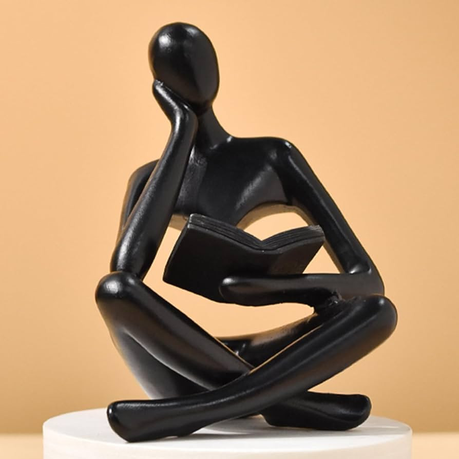 Abstract Art Thinker Statue - Reading Thinker Sculpture Figurine, Modern Home Decoration for Livi... | Amazon (US)