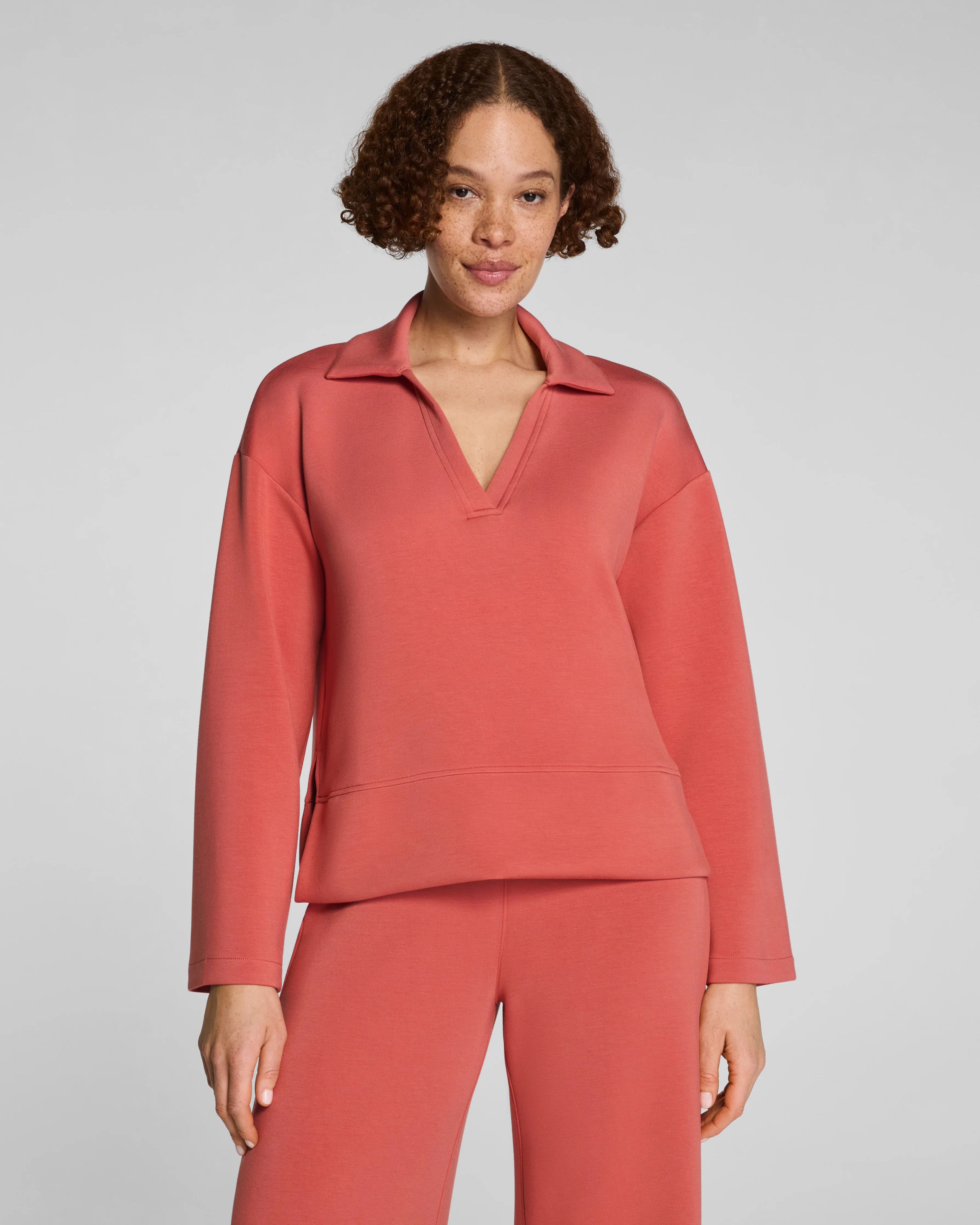 SPANX AirEssentials®Long Sleeve Polo Top | Spanx