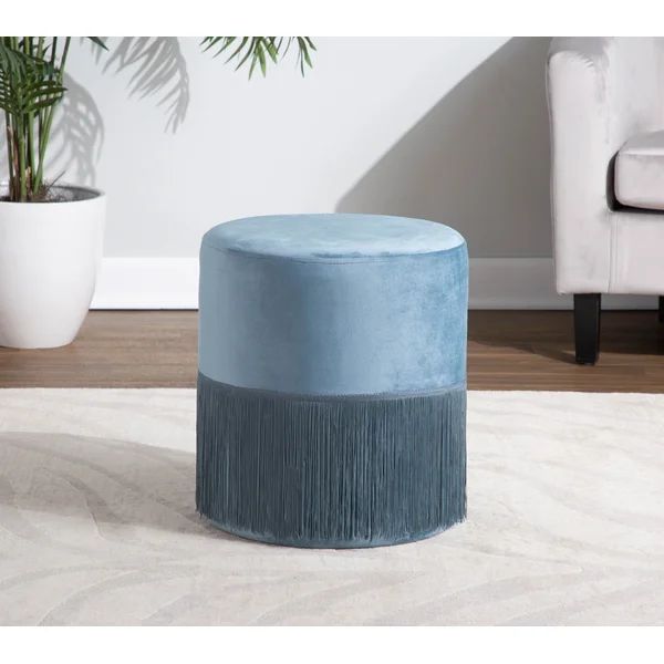 Grainger 15" Wide Velvet Round Pouf Ottoman | Wayfair Professional