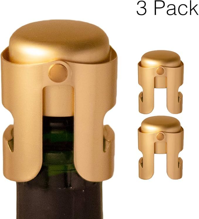 Gold Champagne Stopper, Designed in France, Bottle Sealer for Cava, Prosecco, Sparkling Wine, Fiz... | Amazon (US)