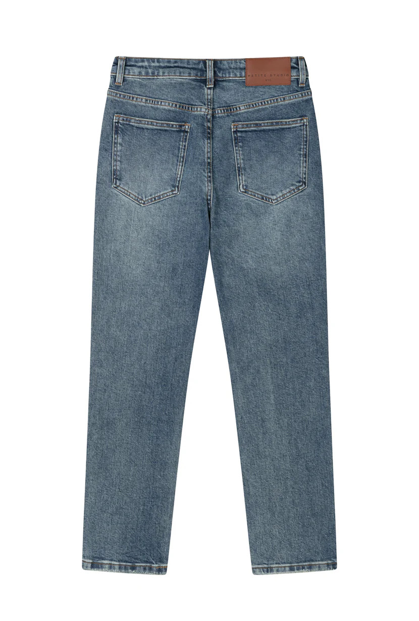 Enid High-Rise Slim Ankle Jeans - Blue | Petite Studio NYC
