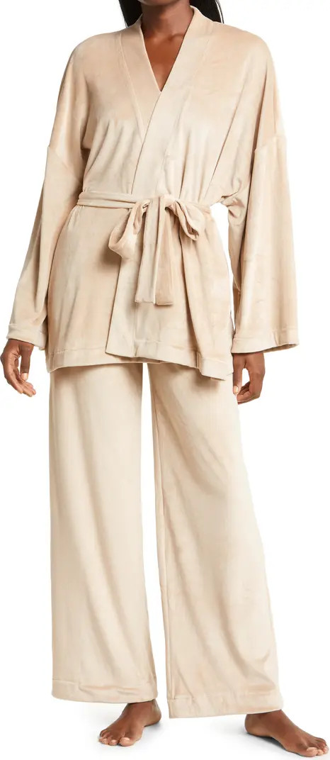 Velour Robe & Pajama Pants Set | Nordstrom