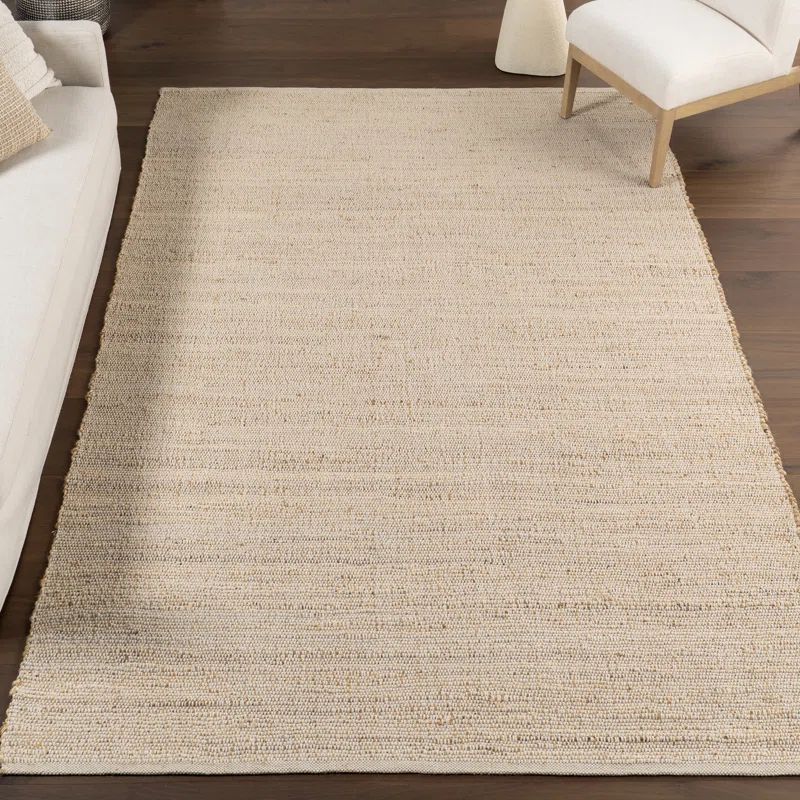 Helton Jute Area Rug for Dining Room Living Room Kitchen, Natural/Ivory | Wayfair North America