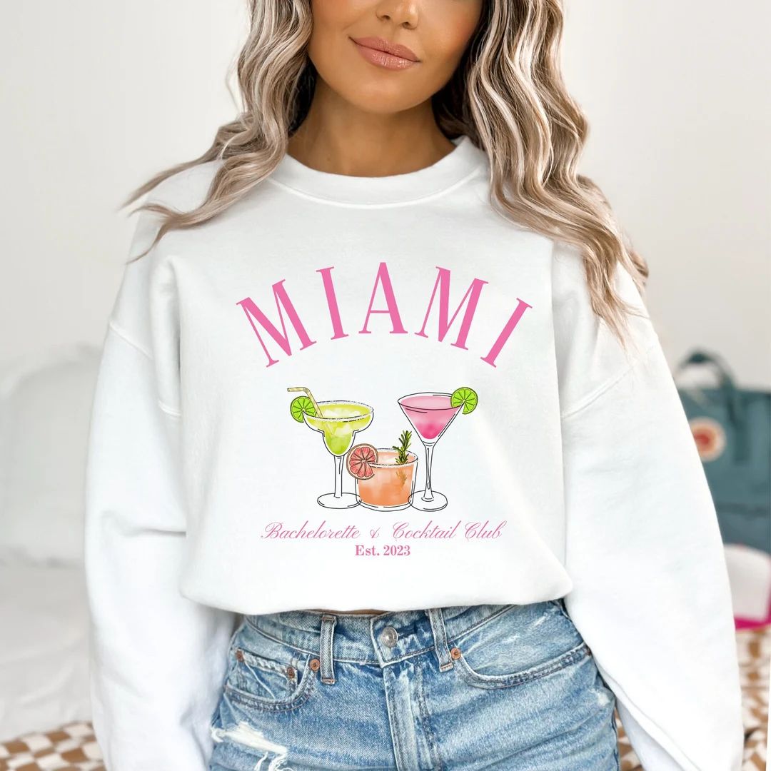 Miami Bachelorette Sweatshirt Bachelorette Club Bridesmaid - Etsy | Etsy (US)