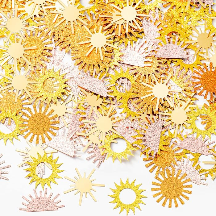 Boho Sun Confetti Glitter Muted Sun Scatter Paper Table Decor Retro Bohemian Groovy Party Decorat... | Amazon (US)