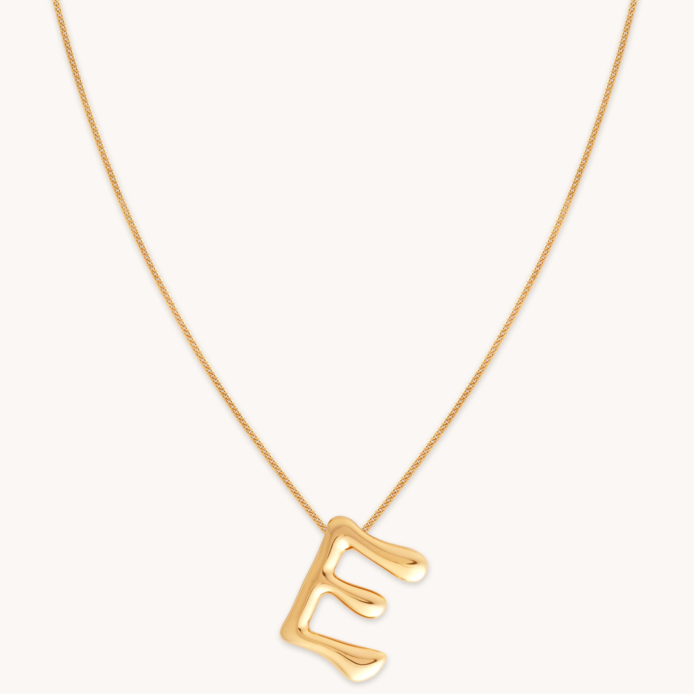 E Bold Initial Gold Necklace | Astrid & Miyu Necklaces | Astrid & Miyu US