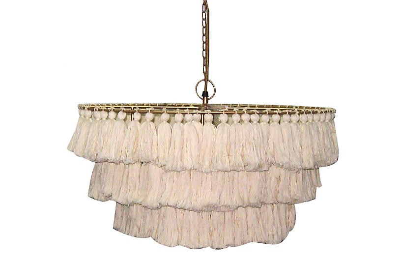 Fela Tassel Chandelier - White | One Kings Lane
