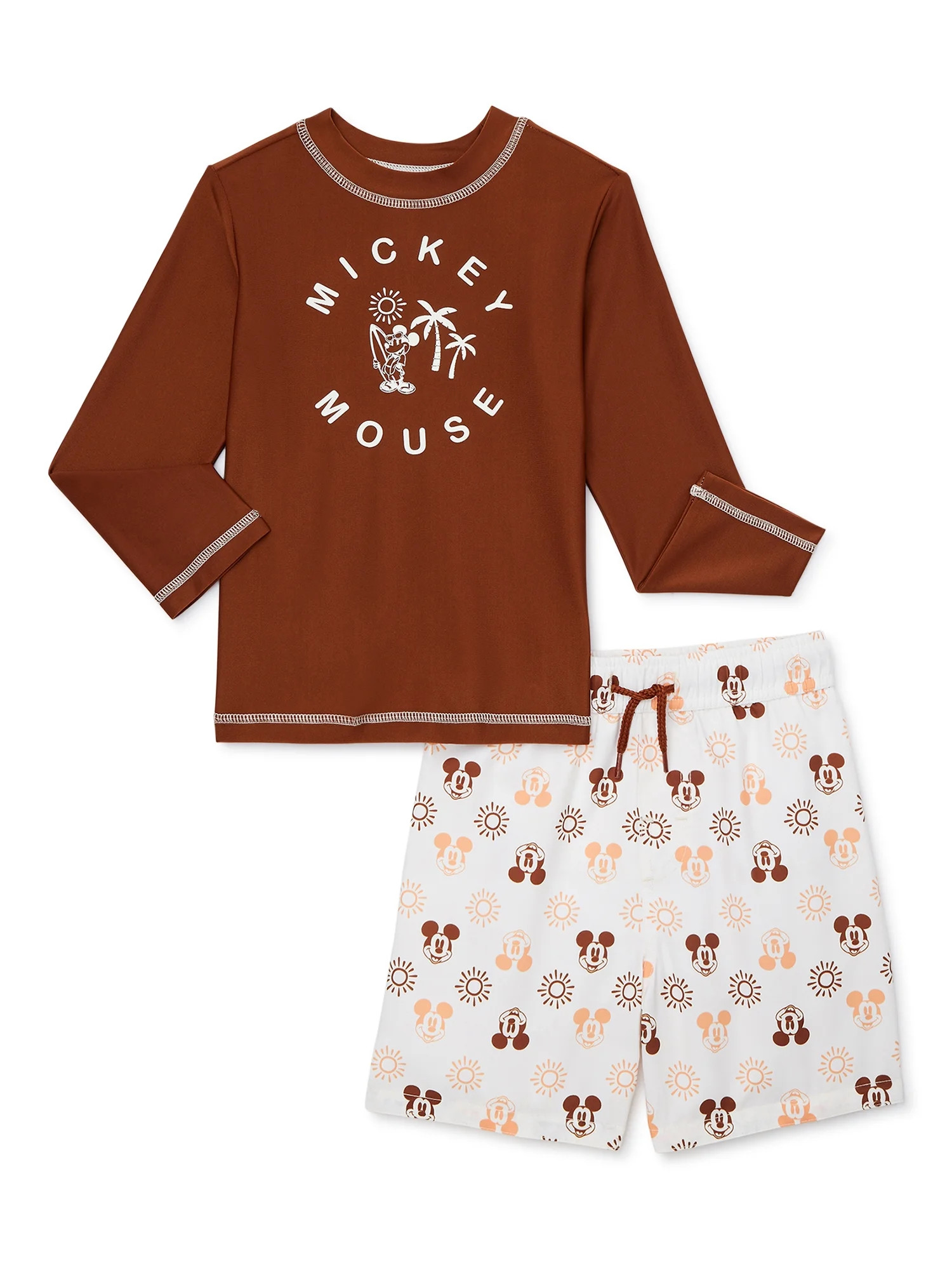 Character Toddler Boy Long-Sleeve Rashguard Swim Set, Sizes 12M-5T | Walmart (US)