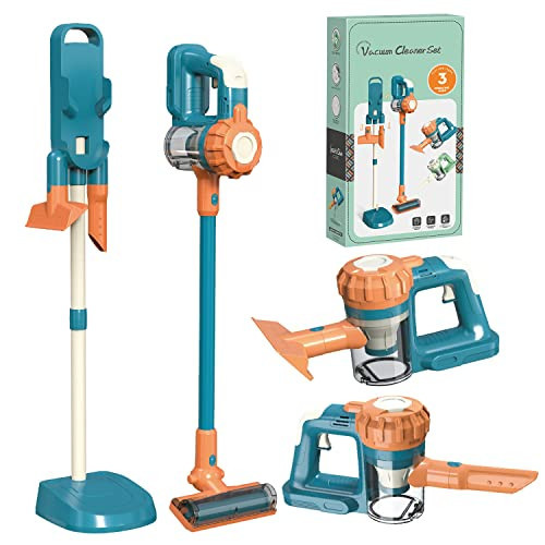 BAYMI 3-in-1 Kids Vacuum That Really Works, Toddler Toy Vacuum Cleaning Set for Children Aged 3+, Fun Kids Working Toy Vacuum Cleaner with Working Suction for Realistic Play (630Blue) | Amazon (US)