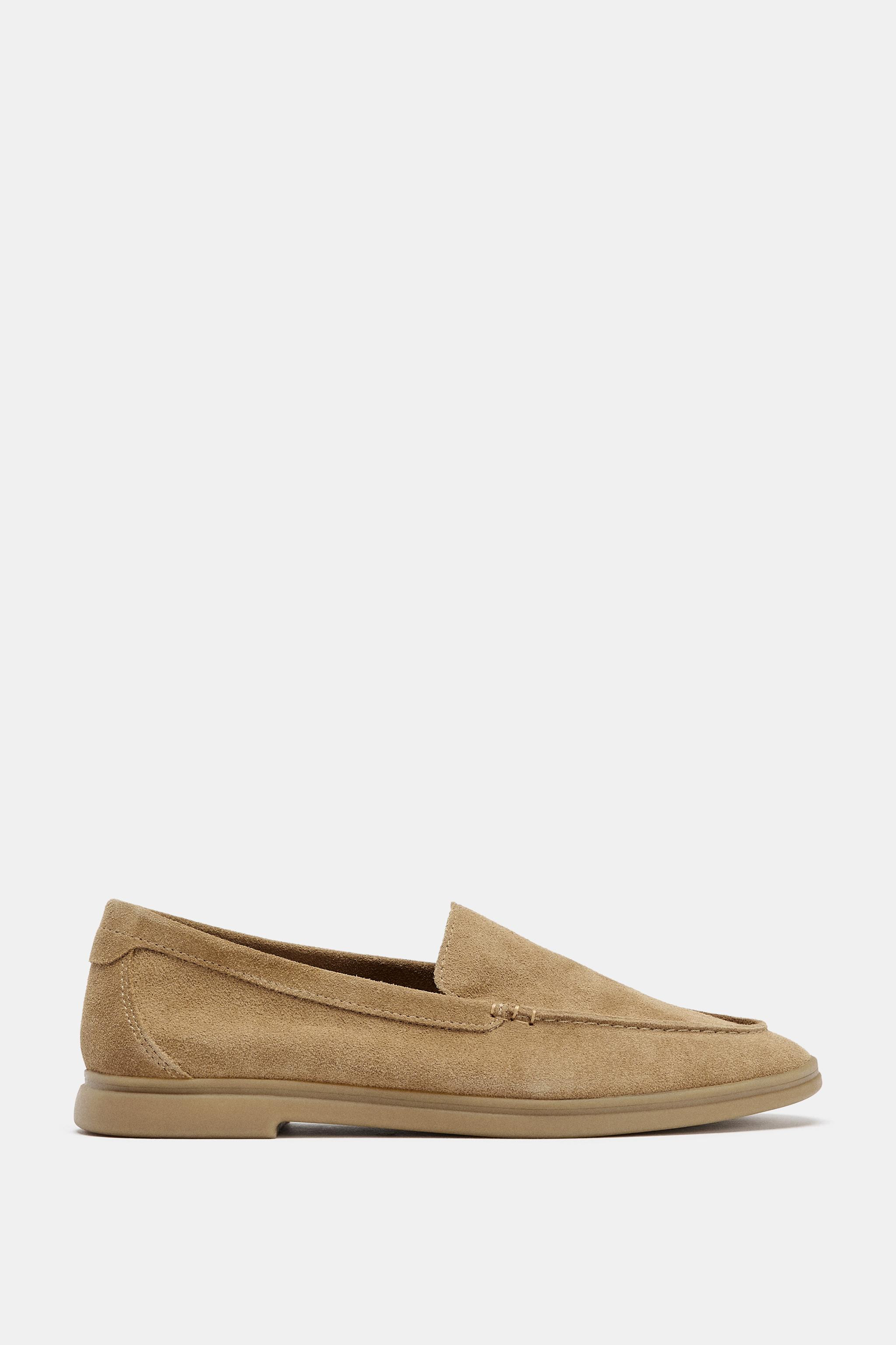 FLAT SPLIT SUEDE LOAFERS | Zara UK