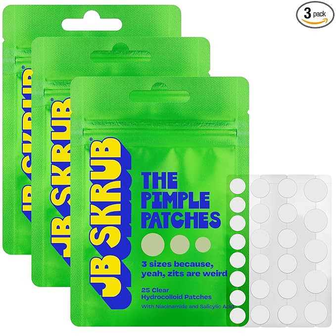 JB SKRUB The Pimple Patches for Face, Ultra Discreet Clear Hydrocolloid Patches with Salicylic Ac... | Amazon (US)