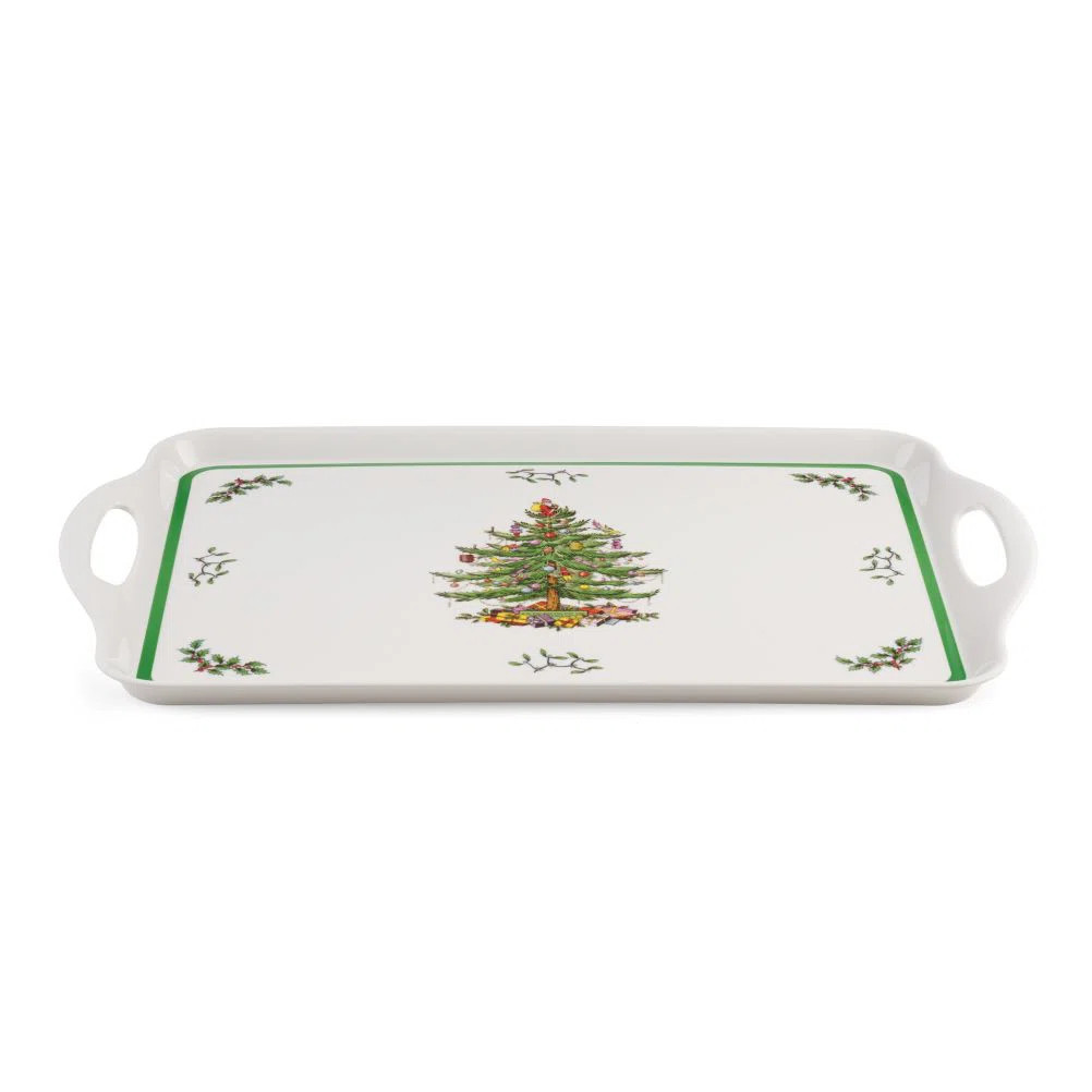 Pimpernel Christmas Tree Large Melamine Hndld Tray 18.9 X11.6 | Perigold