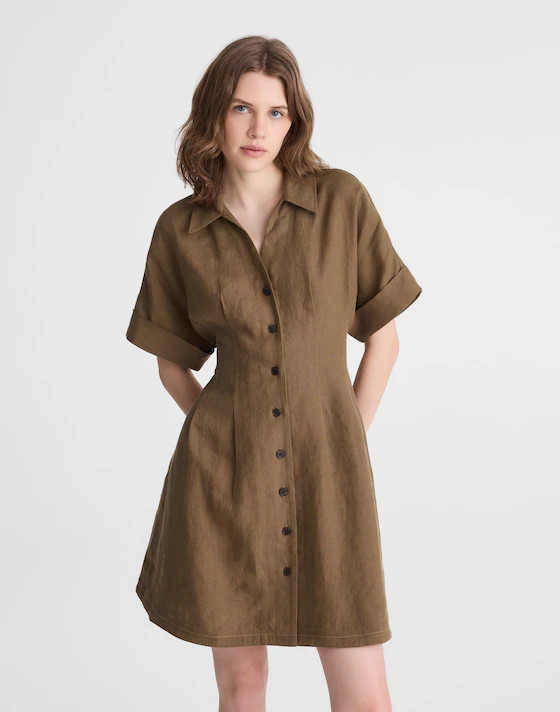 The Perry Mini Shirtdress in 100% Linen | Madewell