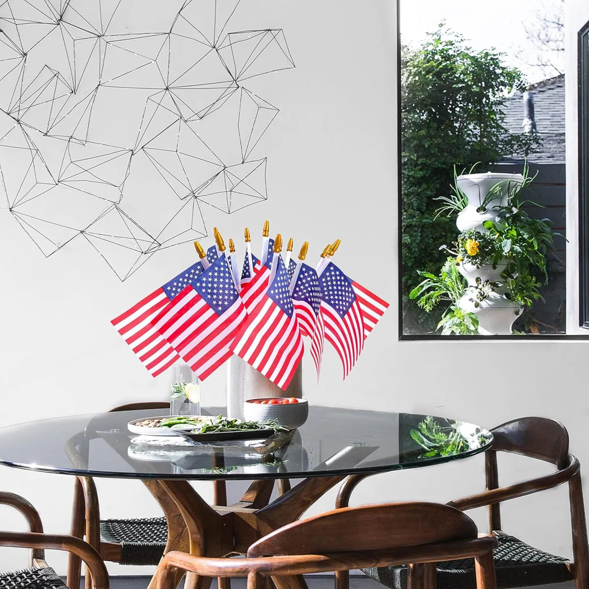 12 Pcs  American Flags On Stick,Patriotic Decorations Small USA Flags On Stick,Mini American Flag... | Wayfair North America