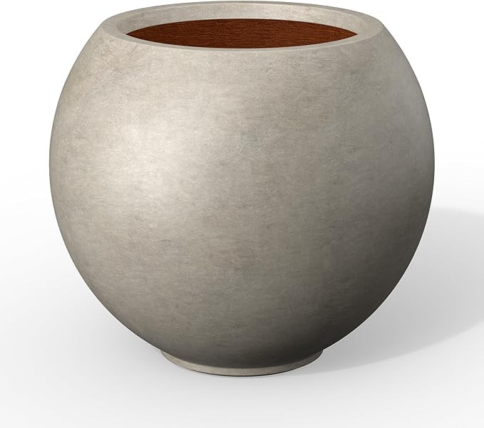 Kante Round Concrete Flower Pot, 11 Inch Dia (7.9" Opening) Sphere Shape Design Planter with Drai... | Amazon (US)