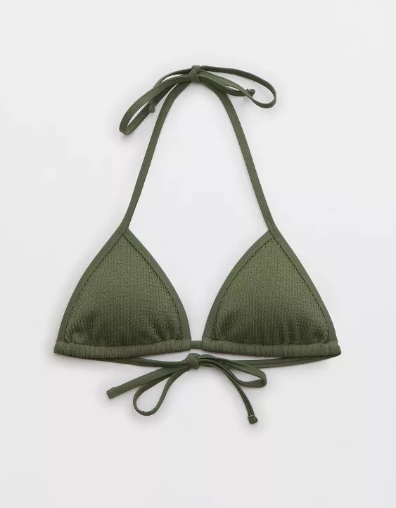 Aerie Crinkle String Triangle Bikini Top | Aerie