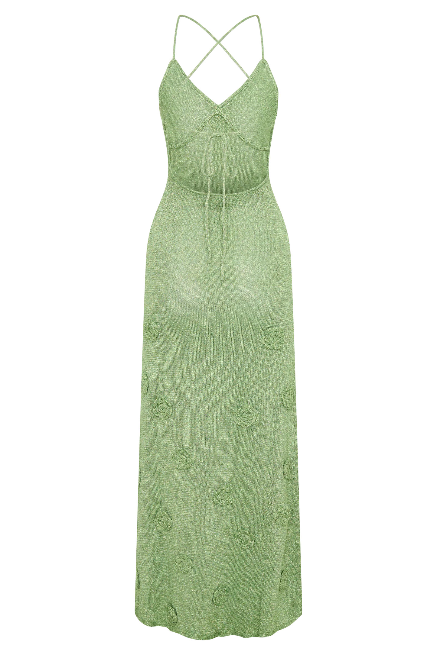 Suki Metallic Knit Maxi Dress - Pastel Green | MESHKI US
