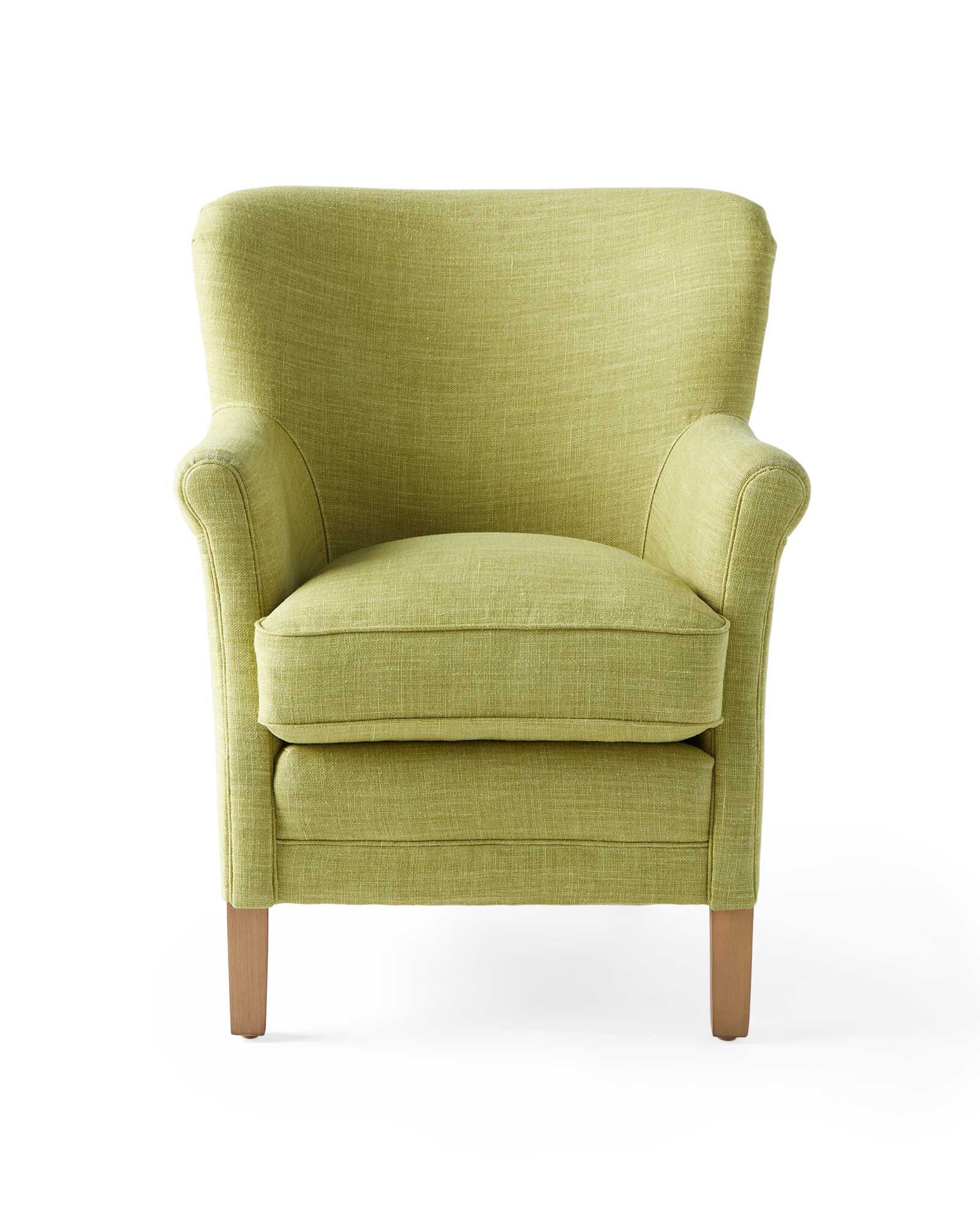 Belgian Club Chair in Fern Washed Linen | Serena and Lily
