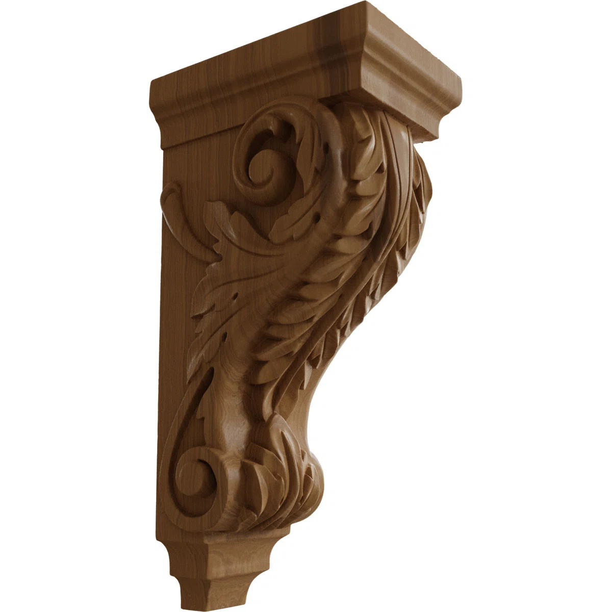 3 1/2"W x 4"D x 7"H Small Acanthus Wood Corbel, Cherry | Wayfair North America