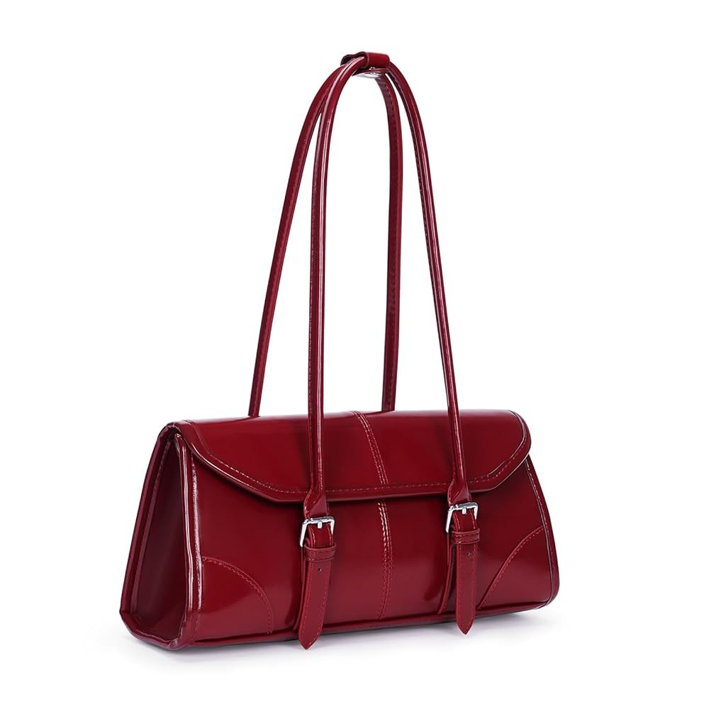 YFGBCX Faux Leather Tote Bag for Women Burgundy Purses Small Shoulder Bag Wine Colored Purse Y2k ... | Amazon (US)