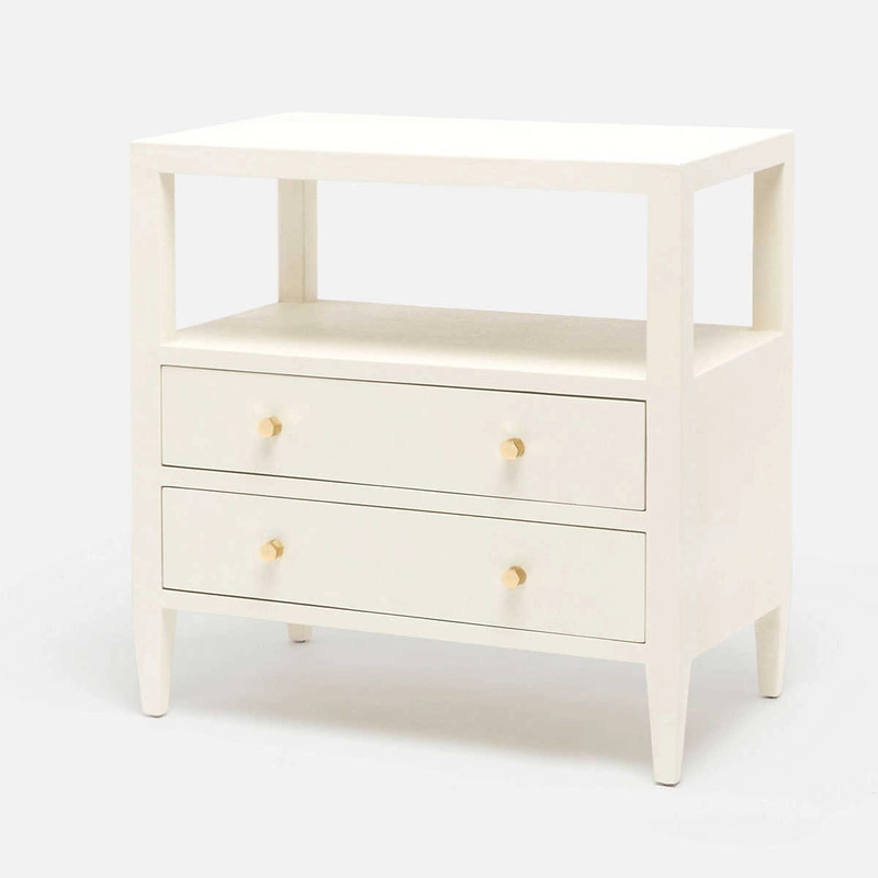 White Jarin Double Nightstand | Annie Selke