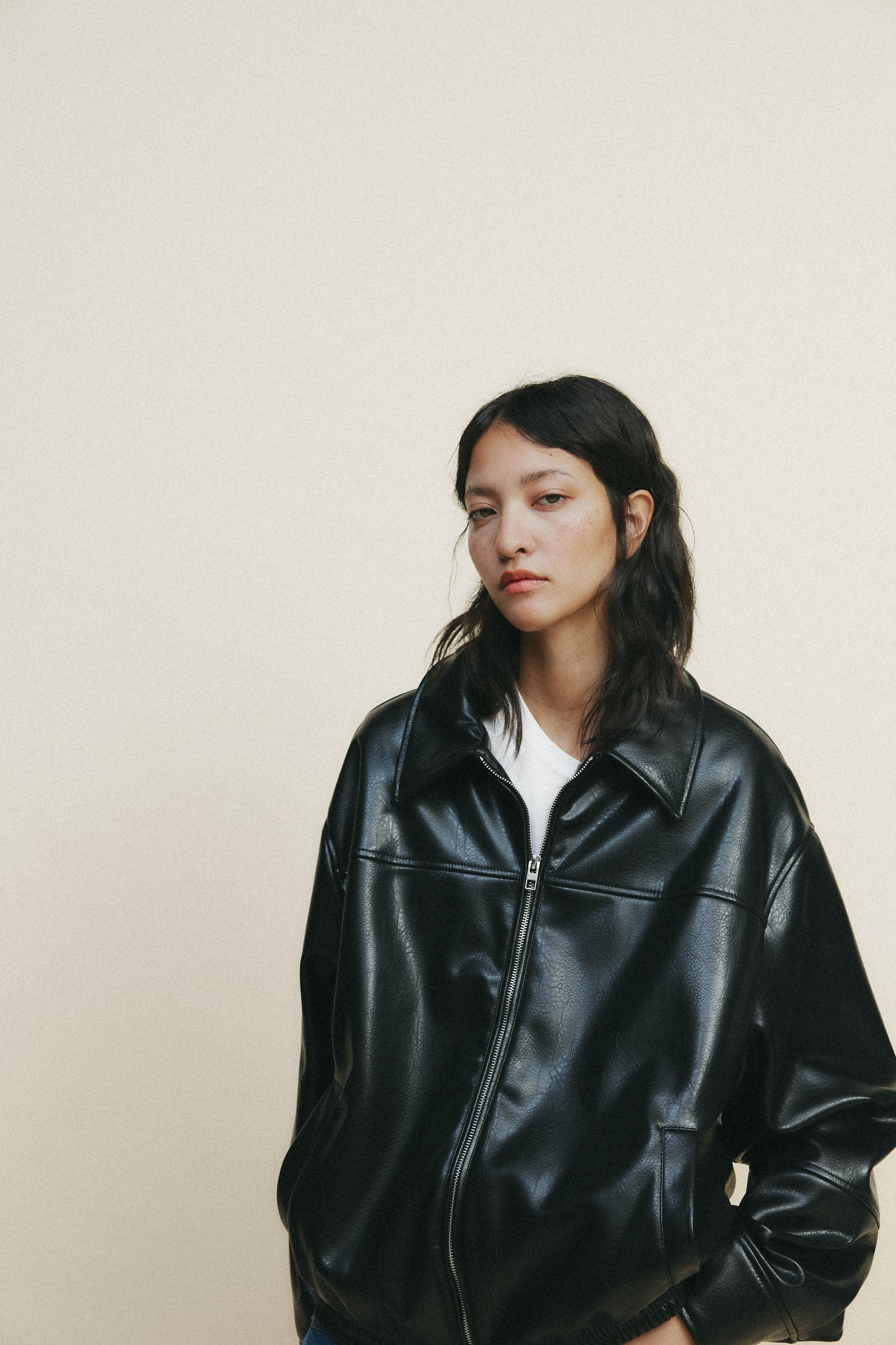 FAUX LEATHER BOMBER JACKET | Zara US