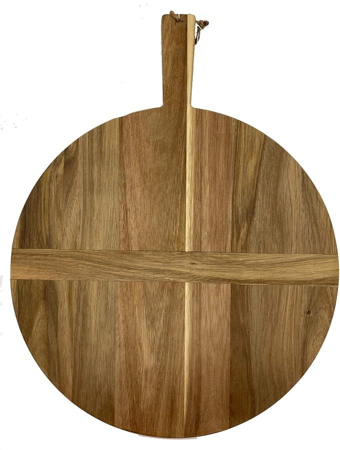 Chloe and Cotton Large Round Acacia Wood Bread Board 16 inch Diameter | Kitchen Decorative counte... | Amazon (US)