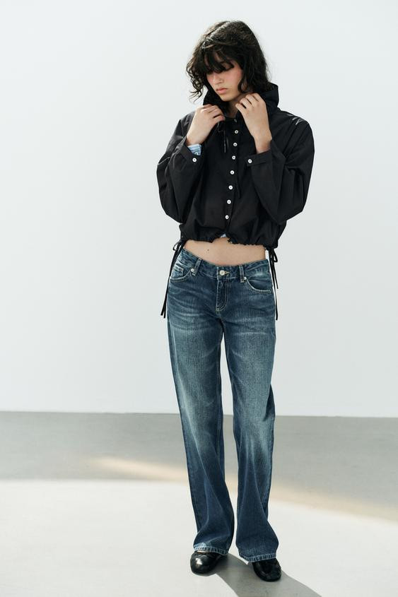 Zara - Cotton Tie-Detail Jacket - Black - Xxl - Woman | Zara US