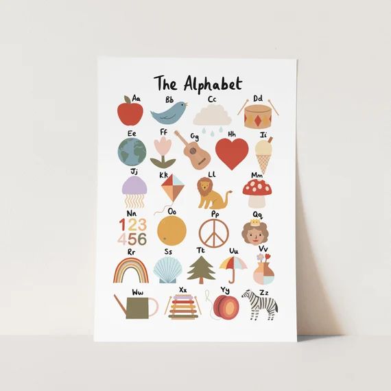Alphabet print colourful alphabet poster abc print nursery | Etsy | Etsy (US)