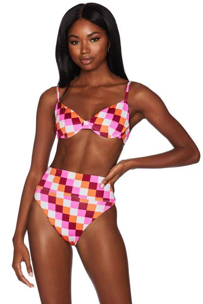 Camilla Top Sangria Checkers | Beach Riot