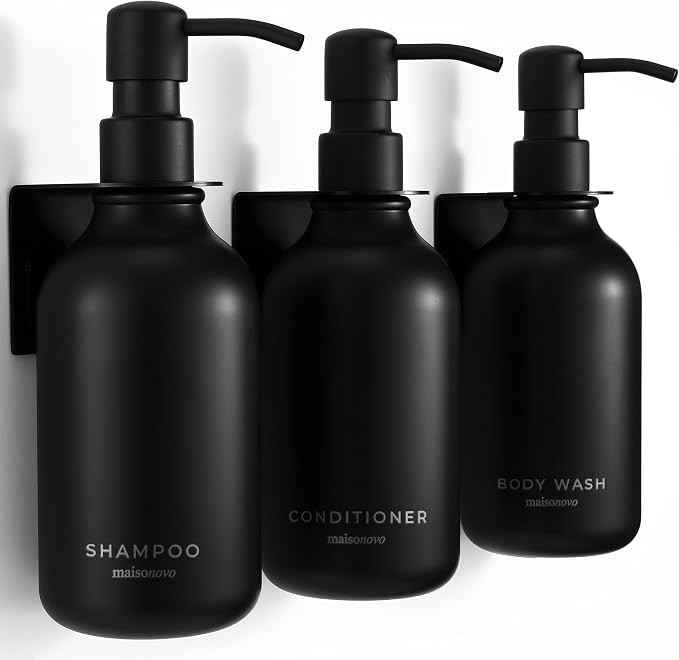 MaisoNovo Shampoo and Conditioner Dispenser - Shower Soap Dispenser Wall Mounted - 16.9 fl oz Set... | Amazon (US)