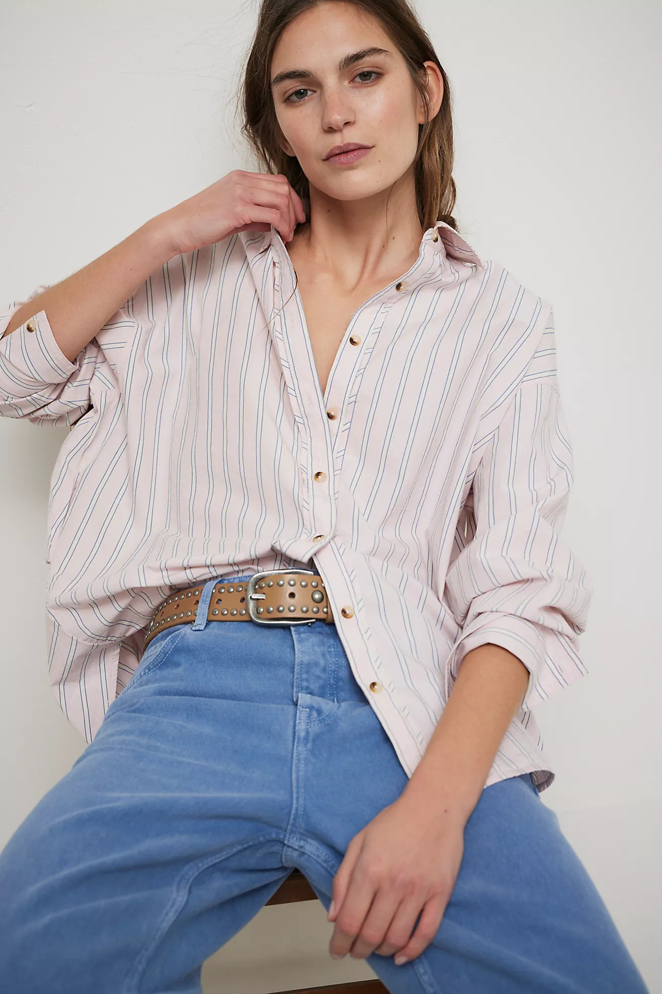 We The Free Striped Varsity Vibes Shirt | Free People (Global - UK&FR Excluded)