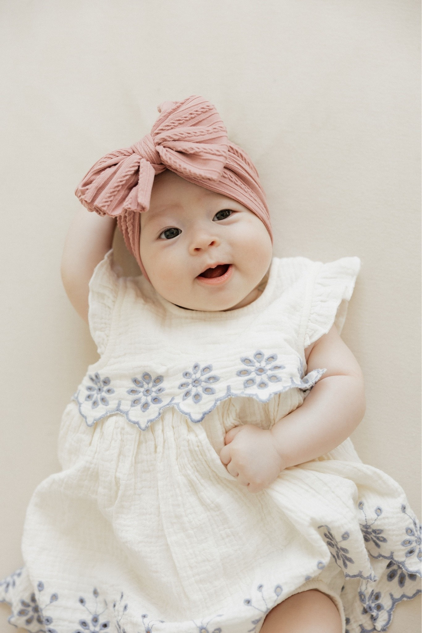 family studio photo shoot outfit, baby girl photo shoot outfit, baby girl outfit, baby girl bow headband, baby girl cotton muslin bodysuit dress

#LTKBaby