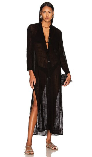 Bracelet Sleeve Shirtdress in Black | Revolve Clothing (Global)