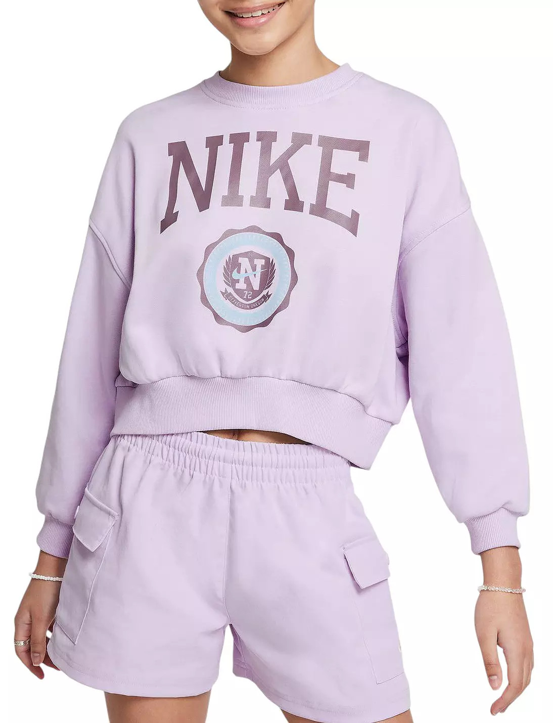 Nike Girls' Sportswear Club Fleece French Terry Crewneck Sweatshirt | DICK'S Sporting Goods