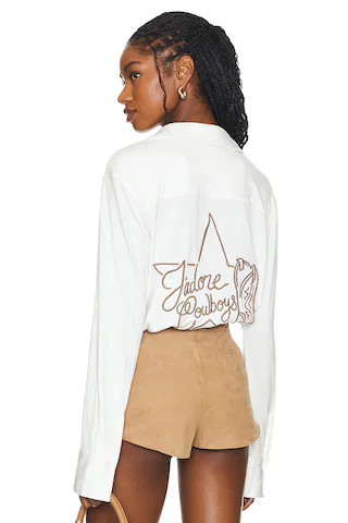 J'adore Cowboys Bedshirt in Ivory | Revolve Clothing (Global)