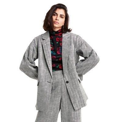 Women's Chevron Oversized Tweed Blazer - Rachel Comey x Target Gray | Target