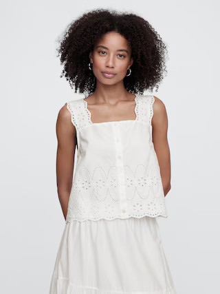 Eyelet Apron Top | Gap Factory