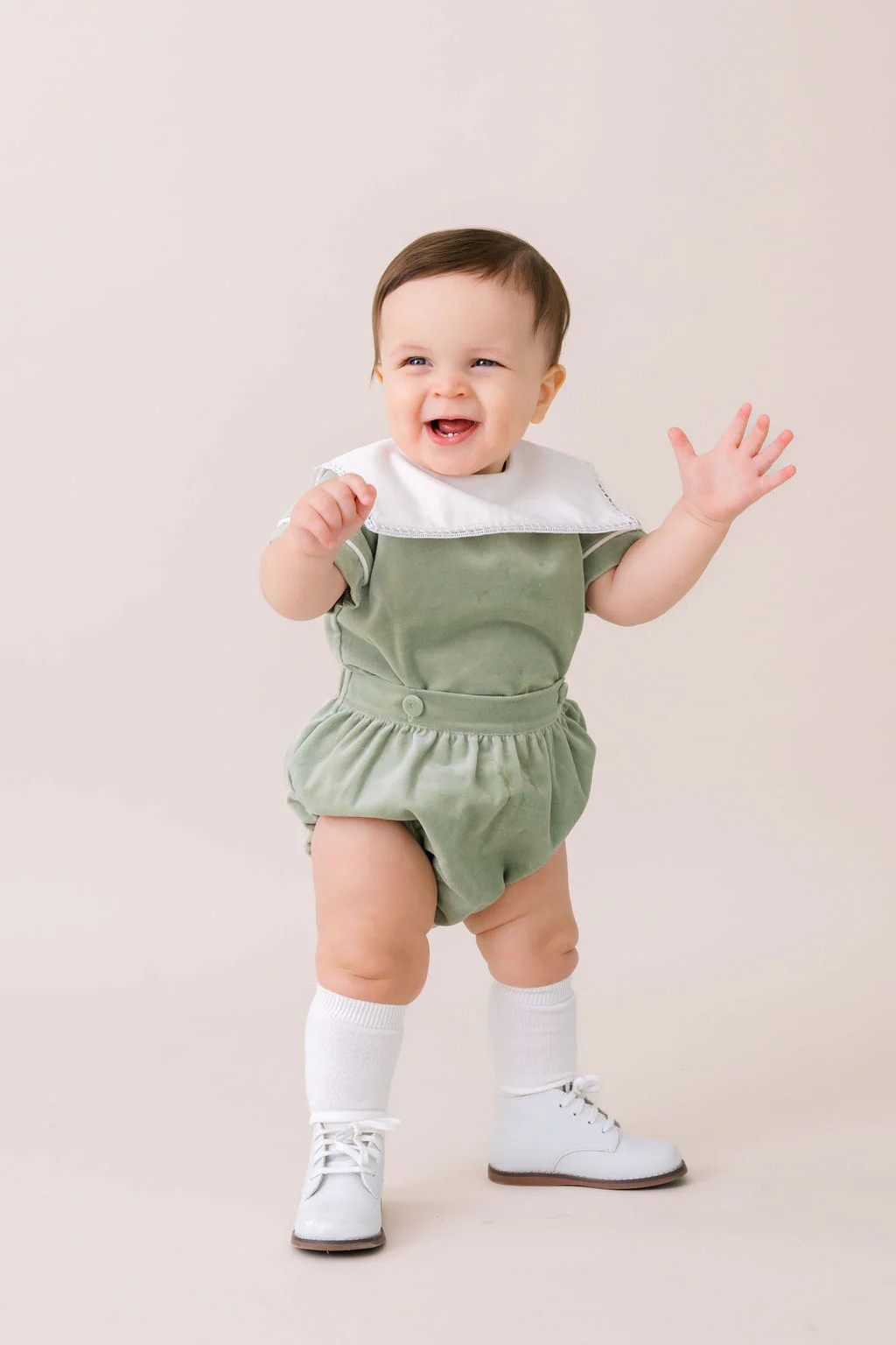 Christian Button On - Leyland Green Velvet | Lullaby Set