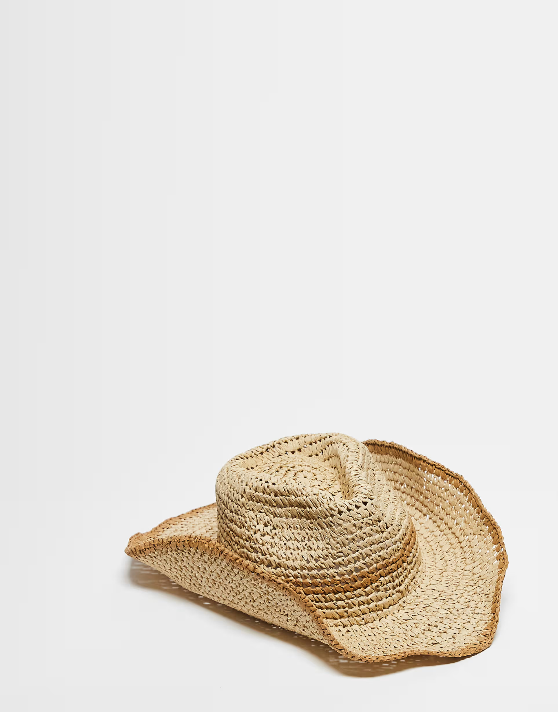Reclaimed Vintage unisex straw cowboy hat in beige and brown | ASOS | ASOS (Global)