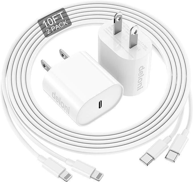 iPhone Charger Fast Charging, [MFi Certified] 10 FT Long USB C to Lightning Cable with 20W USB C ... | Amazon (US)