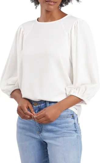 Crinkled Puff Three-Quarter Sleeve Top | Nordstrom
