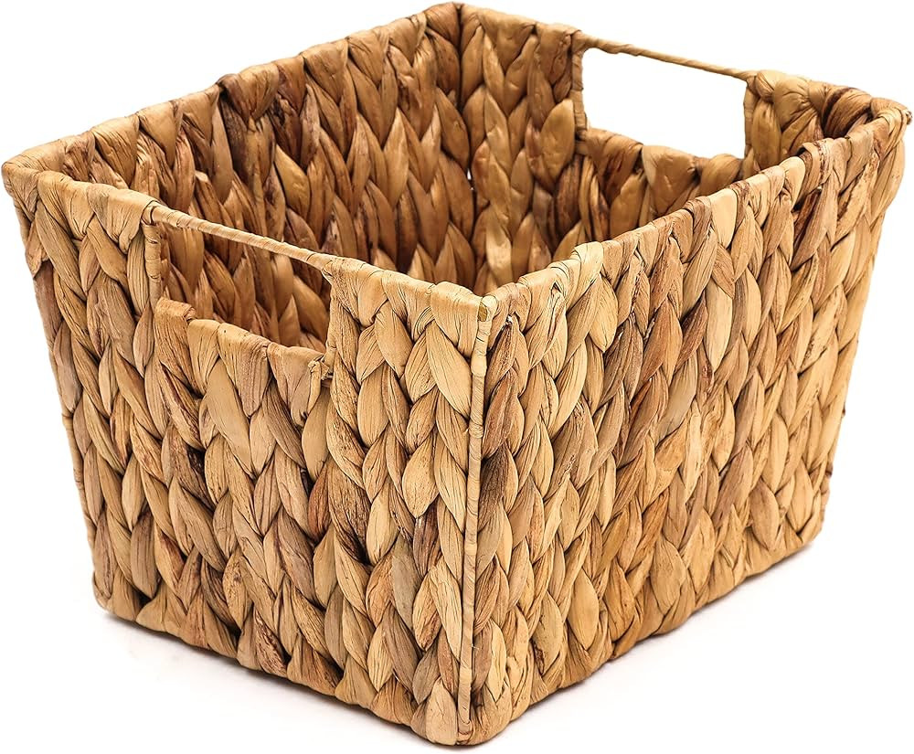 11.5"L x 10"W x 8"H Hyacinth Storage Basket with Handles, Rectangular, by Trademark Innovations | Amazon (US)