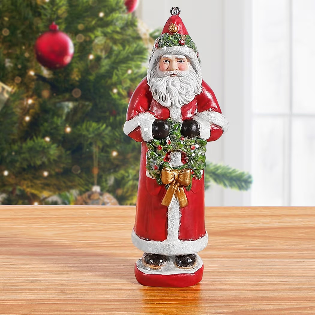 EZVYAO 2025 Santa Claus Figurines Christmas Decorations Resin Standing & Hanging Santa Ornament f... | Amazon (US)
