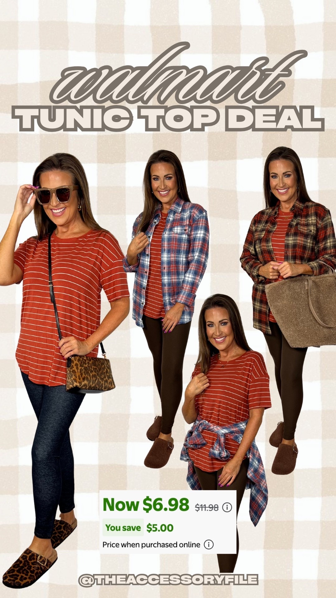 Wearing an XS in the tunic, XS in the flannels (they’re men’s sizing), and S in all the pants! 

Fall outfit, Black Friday deal, tunic top, clogs, fall shoes, fall bags, fall sunglasses, fall style, fall fashion, Walmart finds, Walmart style, Walmart fashion 

#LTKSeasonal #LTKFindsUnder50 #LTKootd