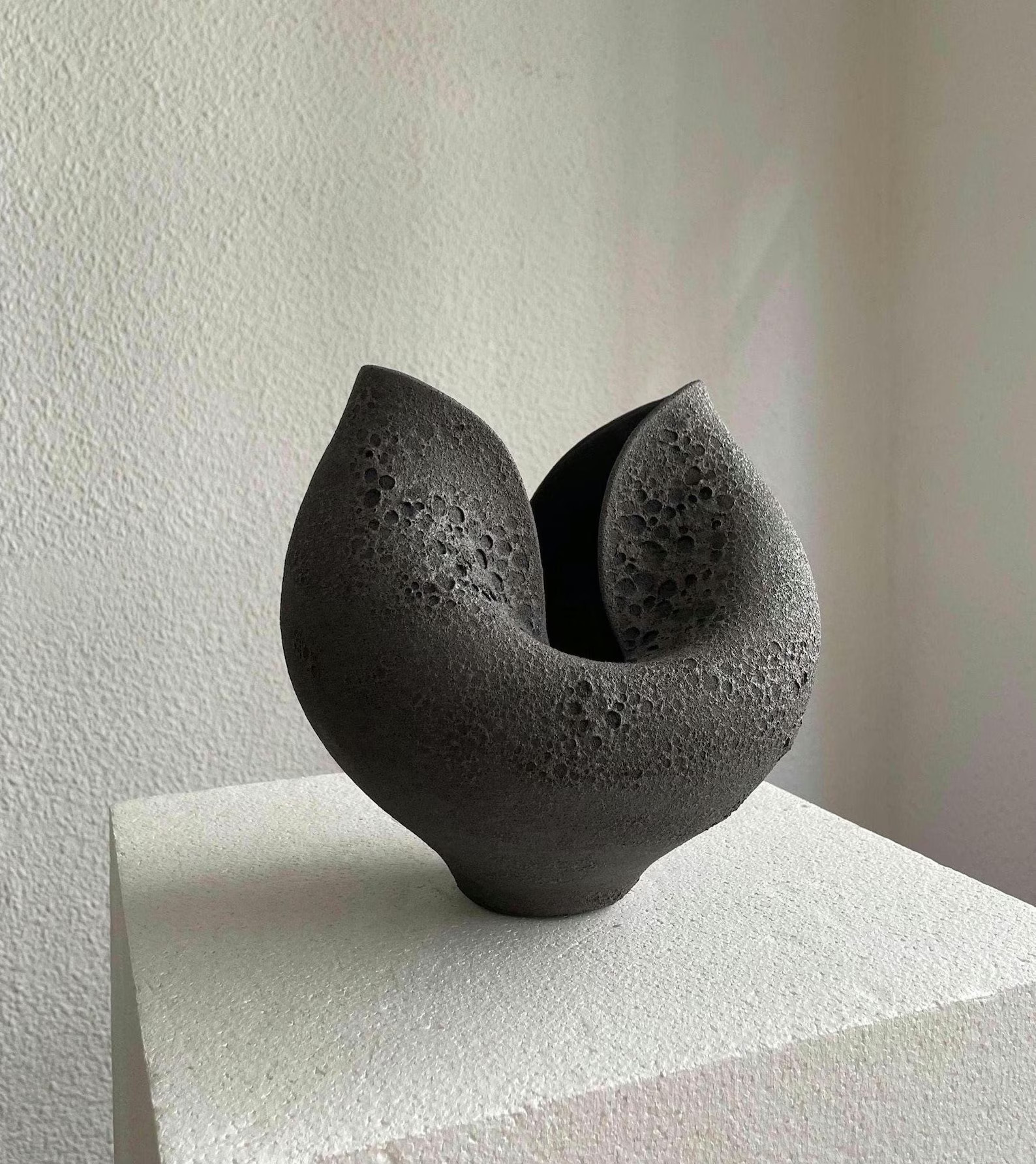 Handmade Black Magma Ceramic Vase, Abstract Vessel, Modern Minimalist Decor, Unique Nordic Vase, ... | Etsy (US)