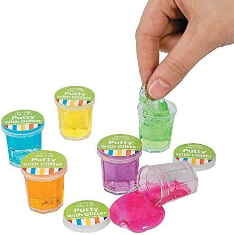 Mini Putty with Glitter - 48 Pack Assorted Neon Color - Birthday, Party Favors, Sensory Stimulation, | Amazon (US)