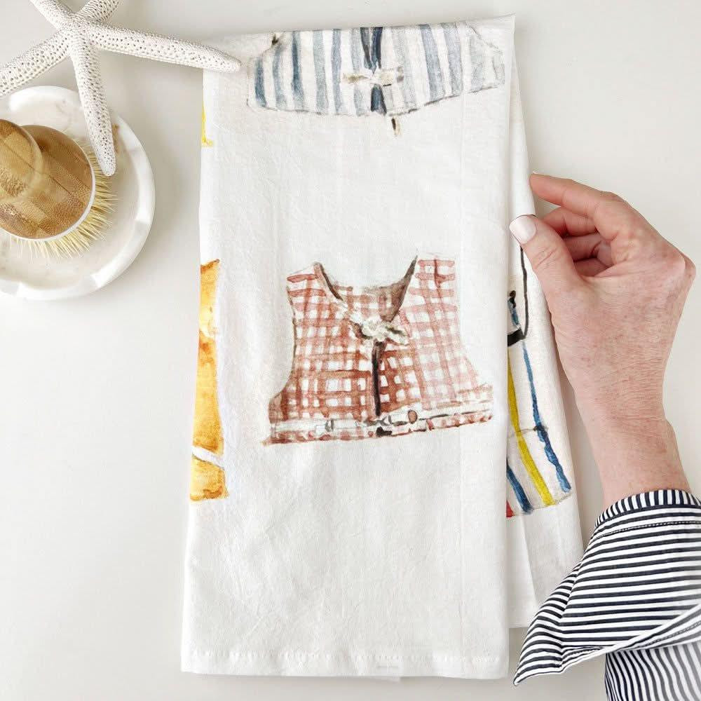 boat coats tea towel | Emily Lex Studio