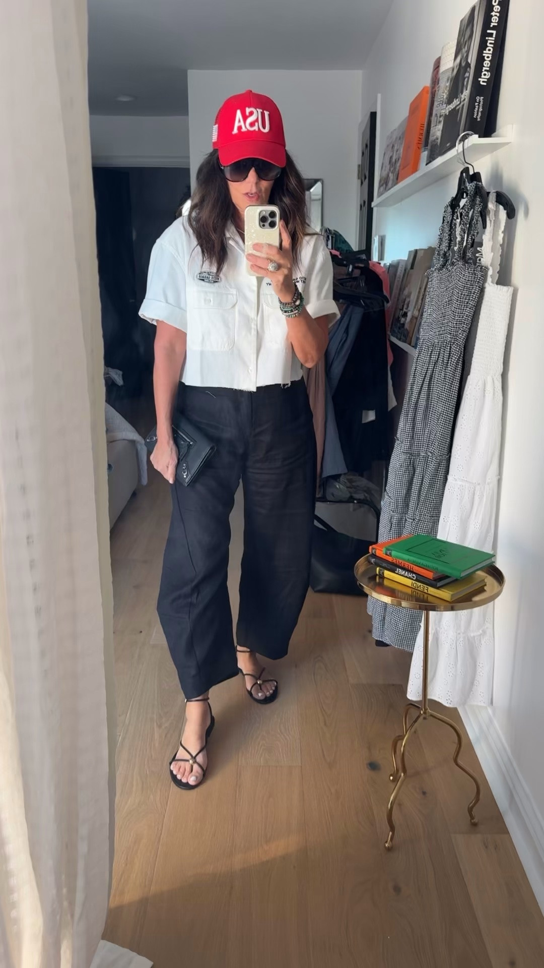Shirt is from men’s dept, size small but I chipped off a few inches :) it’s on sale now, duty barrel pants in line are my favs - wearing size 8 
My crossbody is older Balenciaga but I linked similar

#LTKOver40 #LTKTravel #LTKSaleAlert