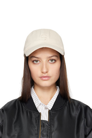 ANINE BING - Taupe 'AB' Jeremy Baseball Cap | SSENSE